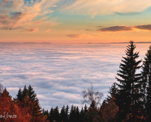 Sonnenuntergang am Berg über der Nebelgrenze | Bild Nr 2183 | Nina Hrusa